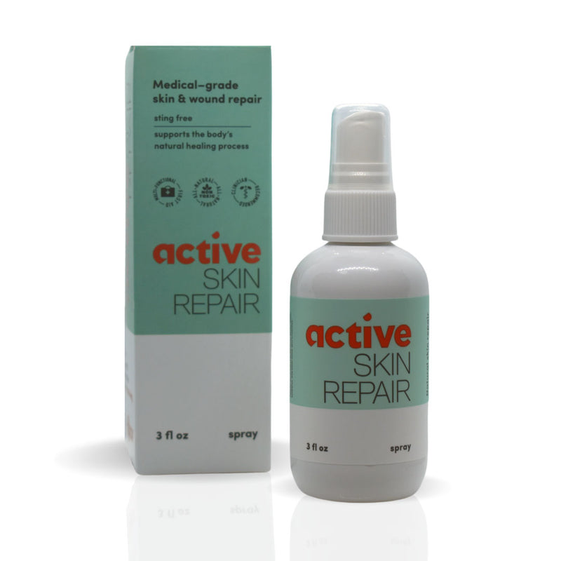 Active Skin Repair bottle and box white background