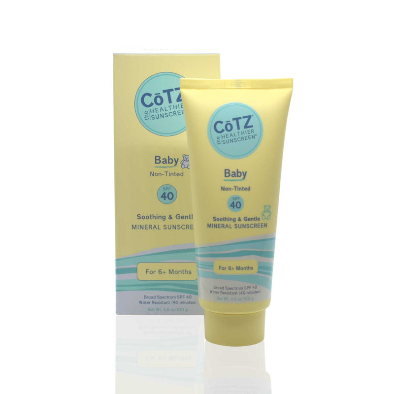 Cotz The Healthier Sunscreen Baby front standing on top, white background