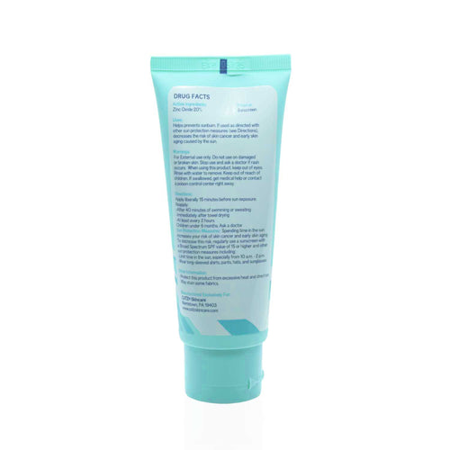 Cotz Sensitive Non-Tinted SPF40 Mineral Sunscreen- back of tube, white background