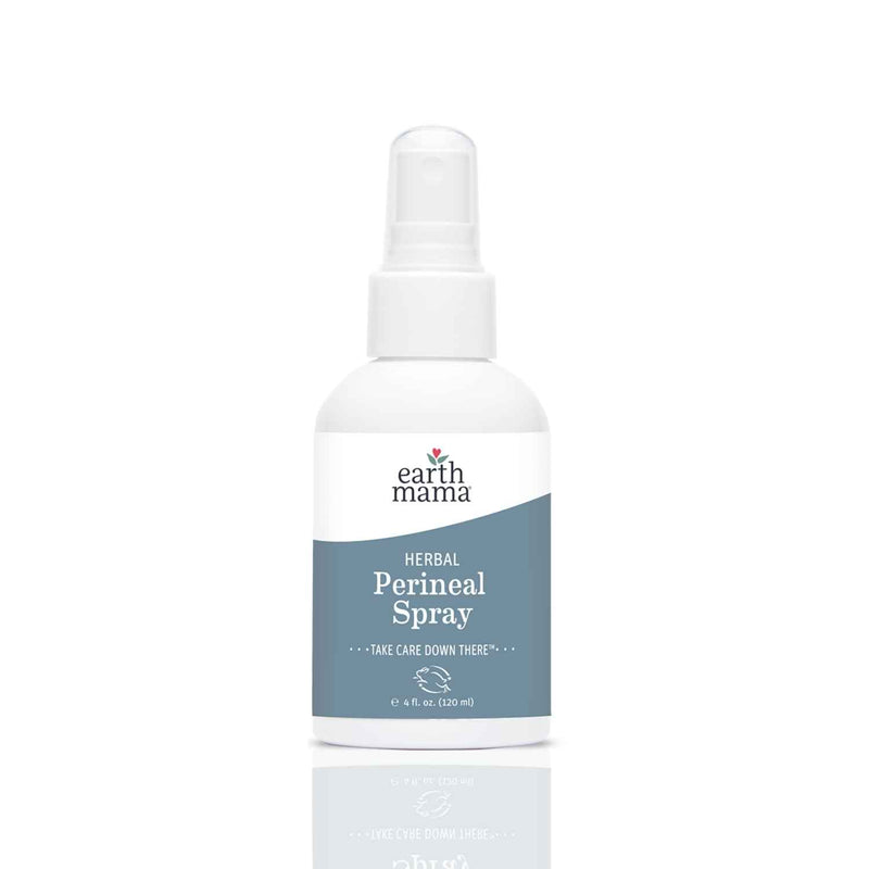 Front of Earth Mama Herbal Perineal Spray 4 oz bottle with white background