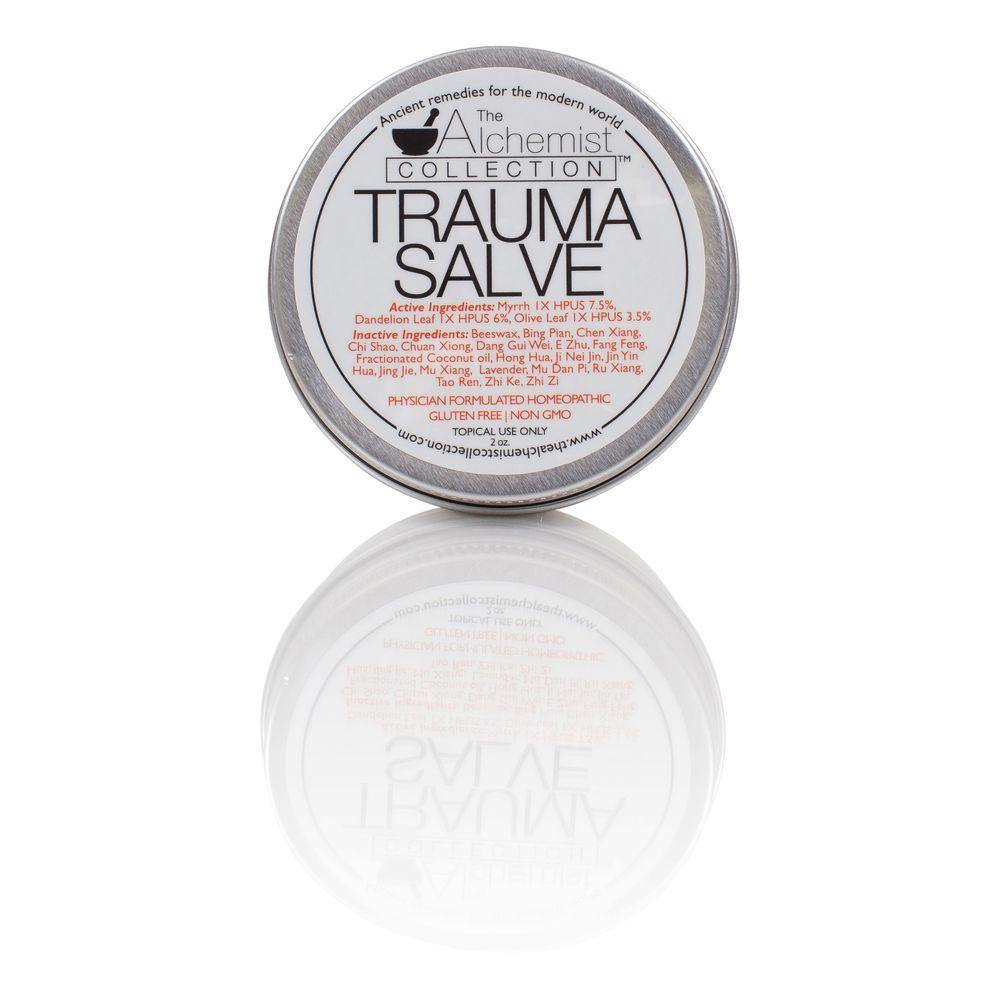 The Alchemist Collection Trauma Salve For Pain front of canister white background